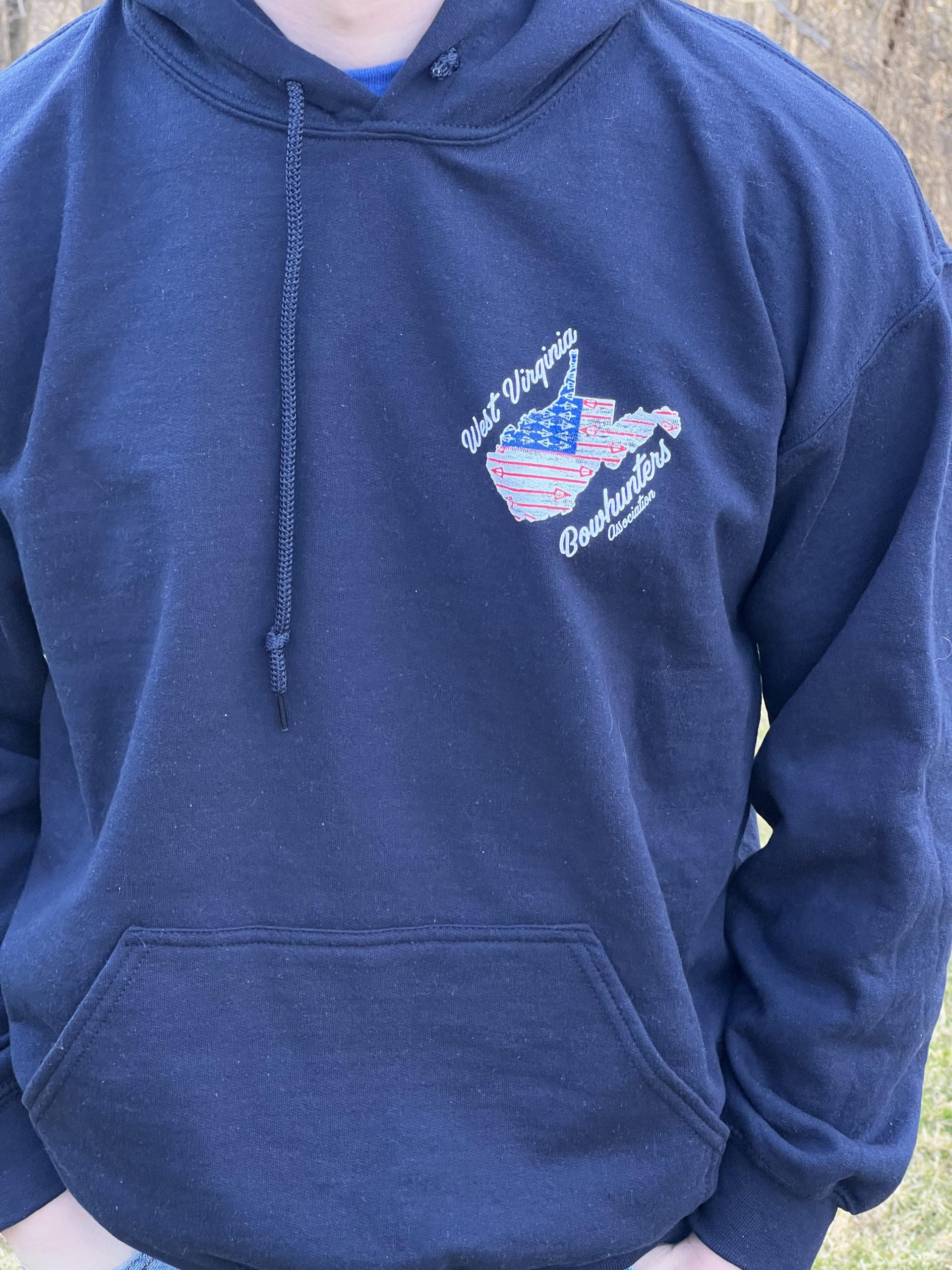 West Virginia Mountain Gold and Blue Fly Fishing Fish WV Pullover Hoodie